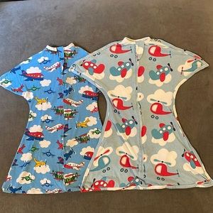 Sleeping Baby Zipadee-Zip Swaddle Transition - Set of Two: Airplane & Helicopter